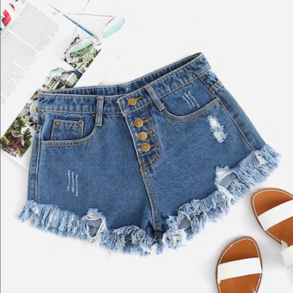 Denim short shorts
